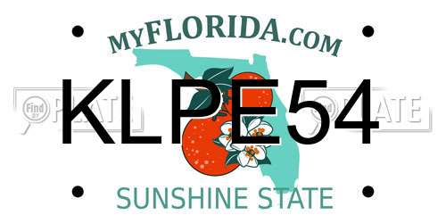 KLPE54 Florida License Plate