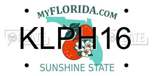 KLPH16 Florida License Plate