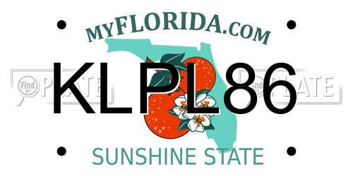 KLPL86 Florida License Plate