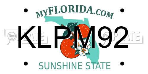 KLPM92 Florida License Plate
