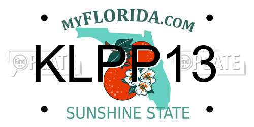 KLPP13 Florida License Plate