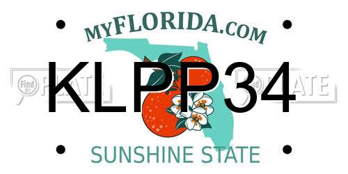 KLPP34 Florida License Plate