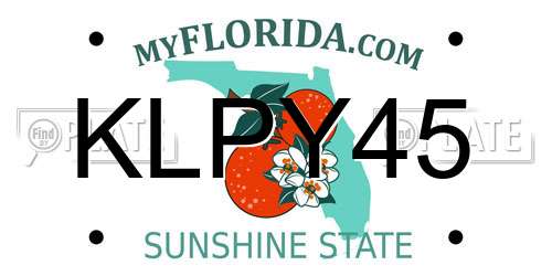 KLPY45 Florida License Plate