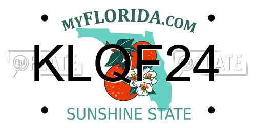KLQF24 Florida License Plate