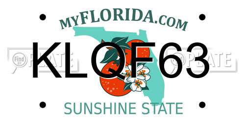 KLQF63 Florida License Plate