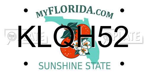 KLQH52 Florida License Plate