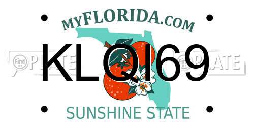 KLQI69 Florida License Plate