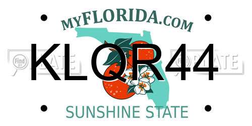KLQR44 Florida License Plate