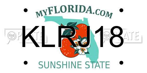KLRJ18 Florida License Plate