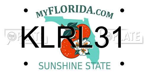 KLRL31 Florida License Plate