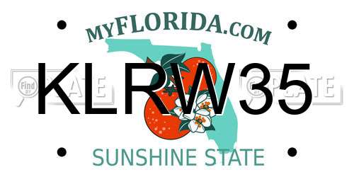 KLRW35 Florida License Plate