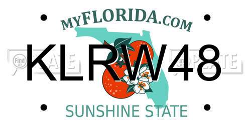 KLRW48 Florida License Plate