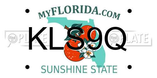 KLS9Q Florida License Plate