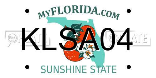 KLSA04 Florida License Plate