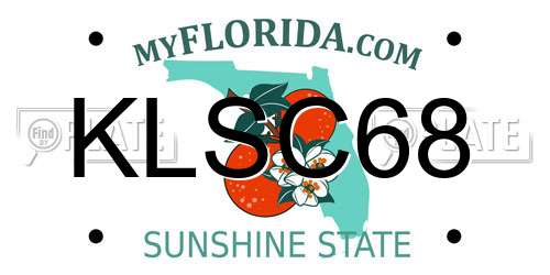 KLSC68 Florida License Plate