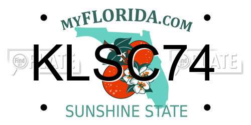 KLSC74 Florida License Plate