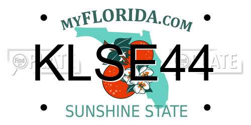 KLSE44 Florida License Plate