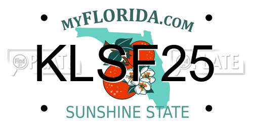 KLSF25 Florida License Plate