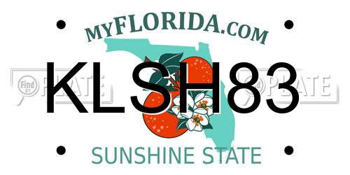 KLSH83 Florida License Plate