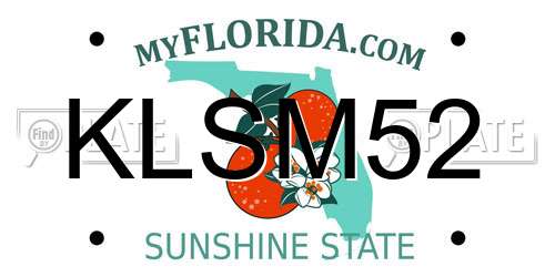 KLSM52 Florida License Plate