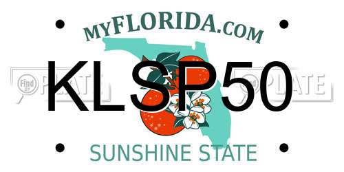 KLSP50 Florida License Plate