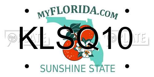 KLSQ10 Florida License Plate
