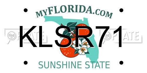 KLSR71 Florida License Plate
