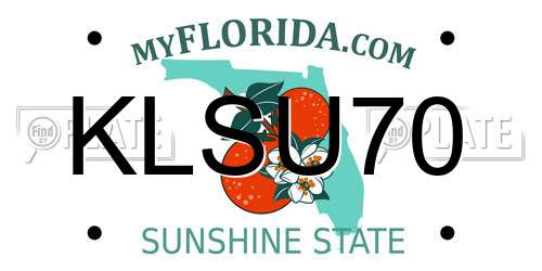 KLSU70 Florida License Plate