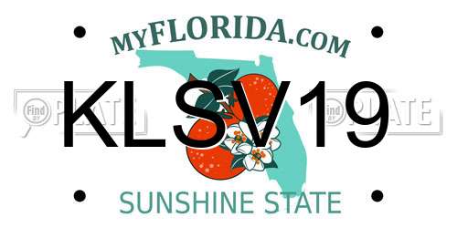 KLSV19 Florida License Plate