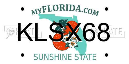 KLSX68 Florida License Plate