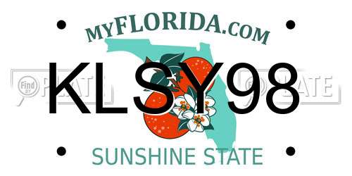 KLSY98 Florida License Plate