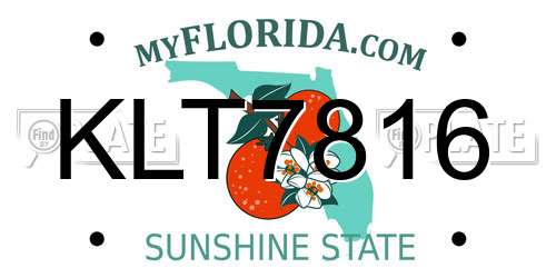 KLT7816 Florida License Plate