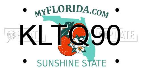 KLTQ90 Florida License Plate