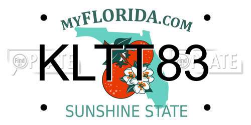 KLTT83 Florida License Plate