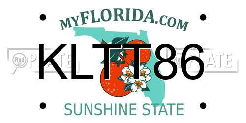 KLTT86 Florida License Plate