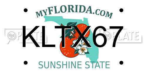 KLTX67 Florida License Plate