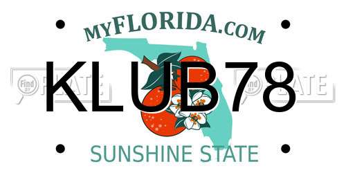 KLUB78 Florida License Plate