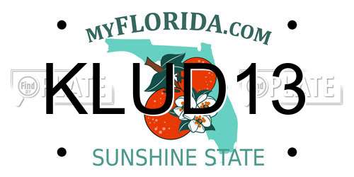 KLUD13 Florida License Plate