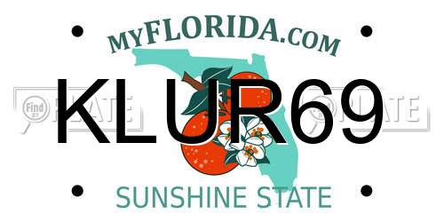 KLUR69 Florida License Plate