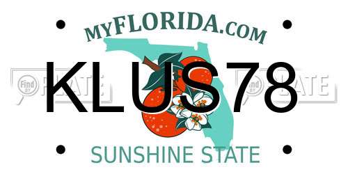 KLUS78 Florida License Plate
