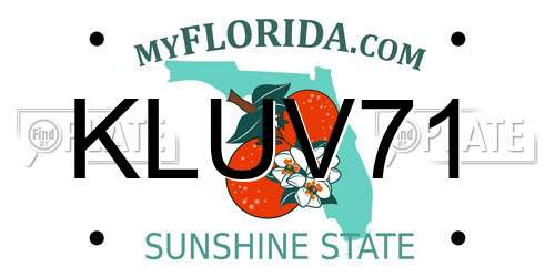 KLUV71 Florida License Plate