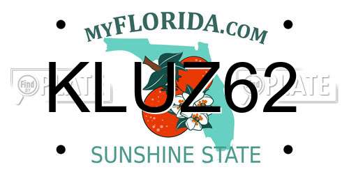 KLUZ62 Florida License Plate
