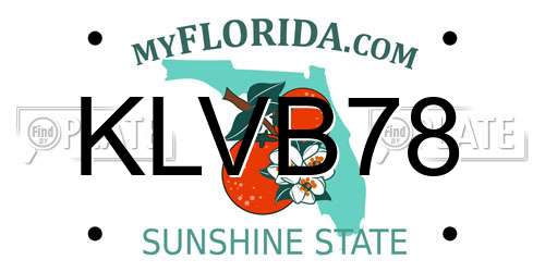 KLVB78 Florida License Plate