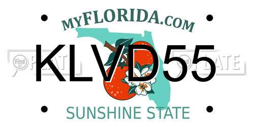 KLVD55 Florida License Plate