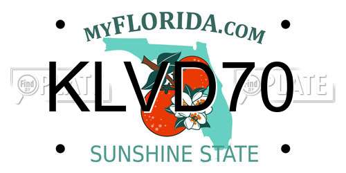 KLVD70 Florida License Plate