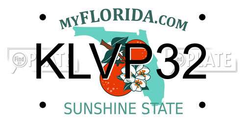 KLVP32 Florida License Plate