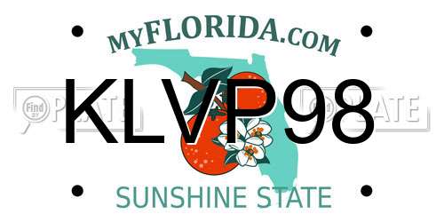 KLVP98 Florida License Plate