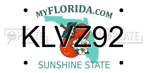 KLVZ92 Florida License Plate