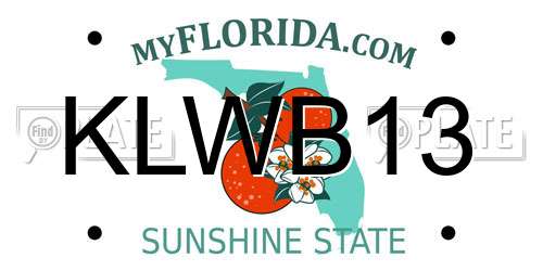 KLWB13 Florida License Plate