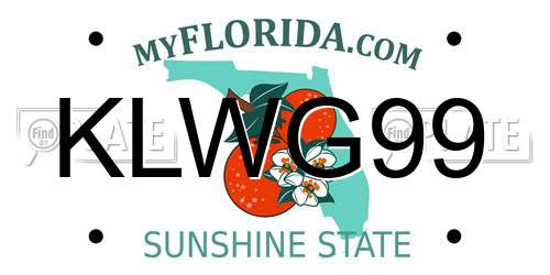 KLWG99 Florida License Plate